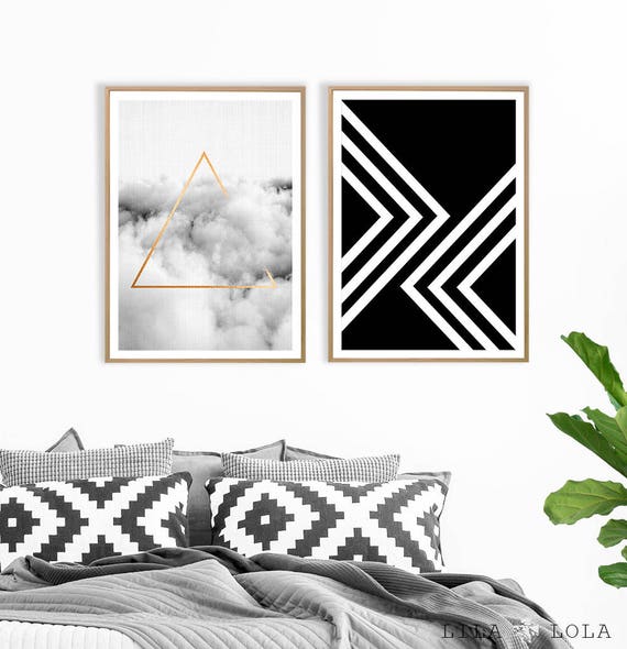 Geometric Abstract Art Print: Black and White Scandinavian Poster