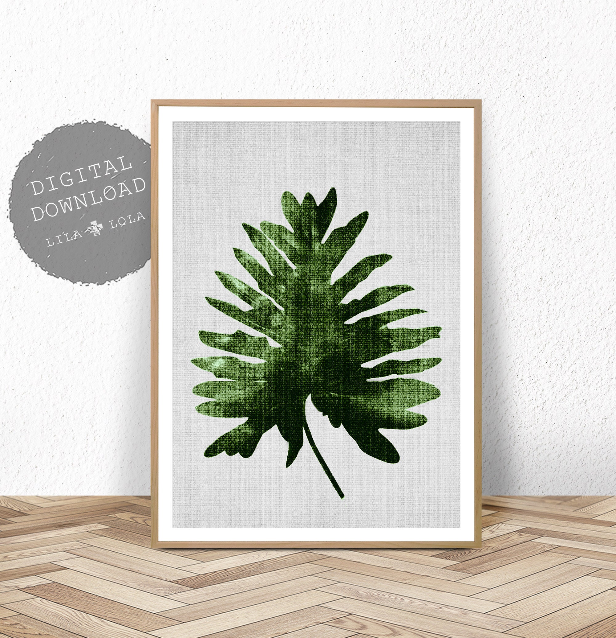 Palm Leaf Print Botanical Wall Art Decor Digital Download Printable Large Poster Printable Palm Leaf Decor