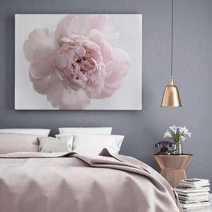 Peony Rose Print, Peonie Wall Art, Printable Photography, Pink and Grey ...