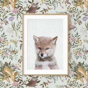 Baby Coyote Pup Wall Art Print - Nursery Animal Decor ~ Printable Digital Download