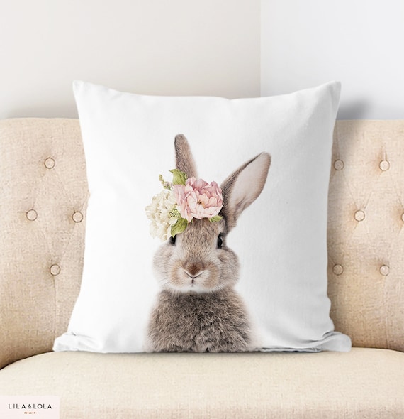 Coussin Lapin, déco tendance, enfant, doudou, fabrication française