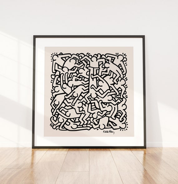 Keith Haring Print ~ Famous Art Poster~ Printable Wall Art Decor ~ Square ~ A Party For Life ~ Digital Download