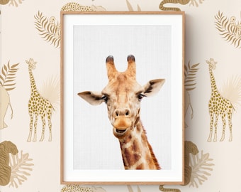 Giraffe Nursery Art Print: Jungle Safari Animal Poster (Digital Download)