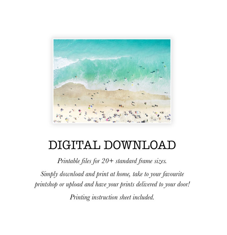 Beach Photography Wall Art Print Digital Download Ariel Etsy