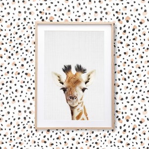 Giraffe Print, Safari Nursery Animal, Printable Wall Art, African Jungle Decor, Baby Animal Poster