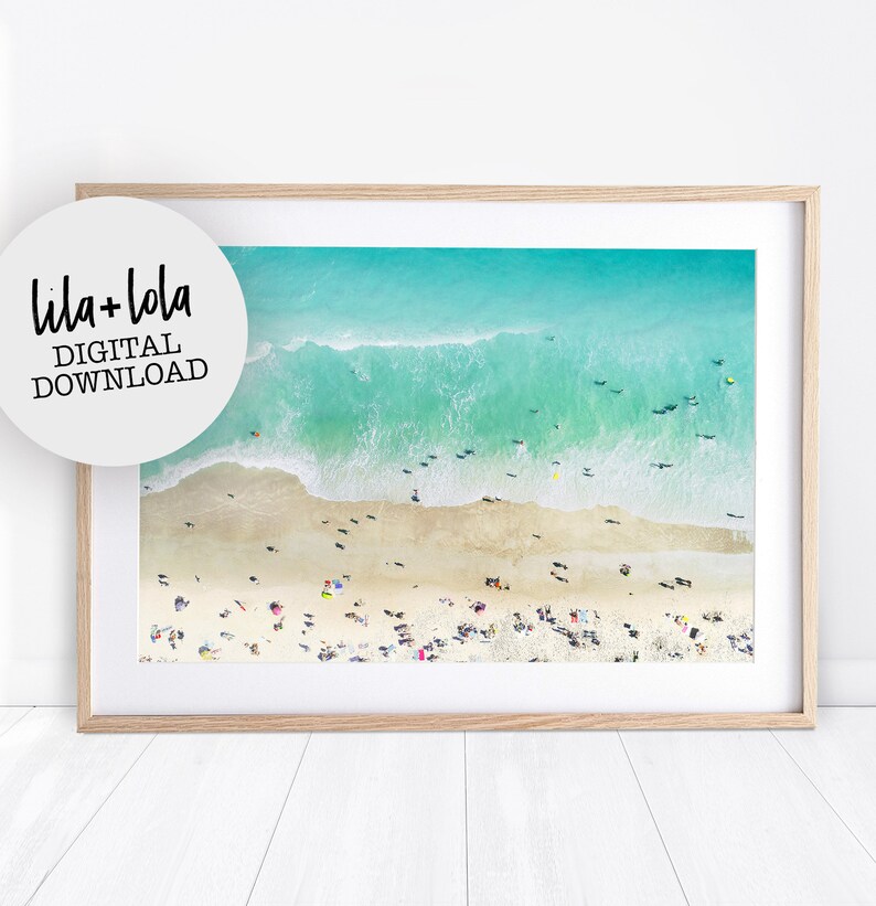 Beach Photography Wall Art Print Digital Download Ariel Etsy