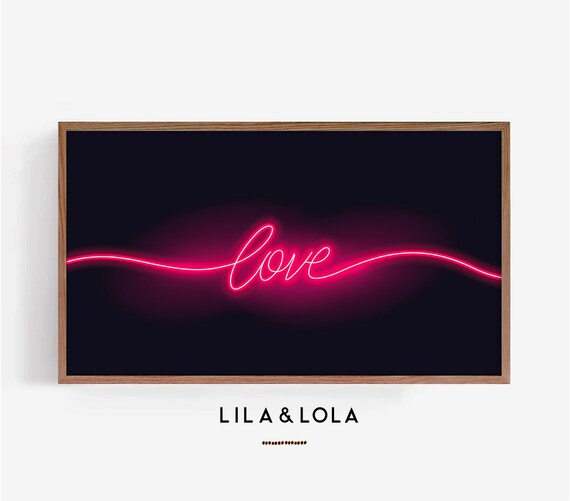 Samsung Frame TV Art ~ Valentines Day Neon Love Light Sign ~ Digital Download