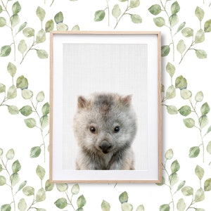 Wombat Print, Kinderzimmer Tier Wandkunst, Australier - Printable Wandkunst - Baby Tier Poster, Jungenzimmer Dekor