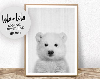 Lámina de oso polar bebé: Decoración infantil (descarga digital)