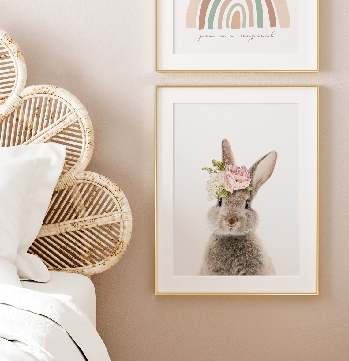 Nursery Wall Art Bunny Print Girls Bedroom Decor Rabbit Etsy