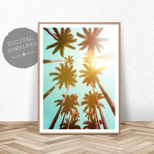 Palm Tree Print, Tropical Wall Art, Printable Digital Download, Hawaii Decor Poster, Palm Tree Photography, Palm Tree Photo, Printable Art