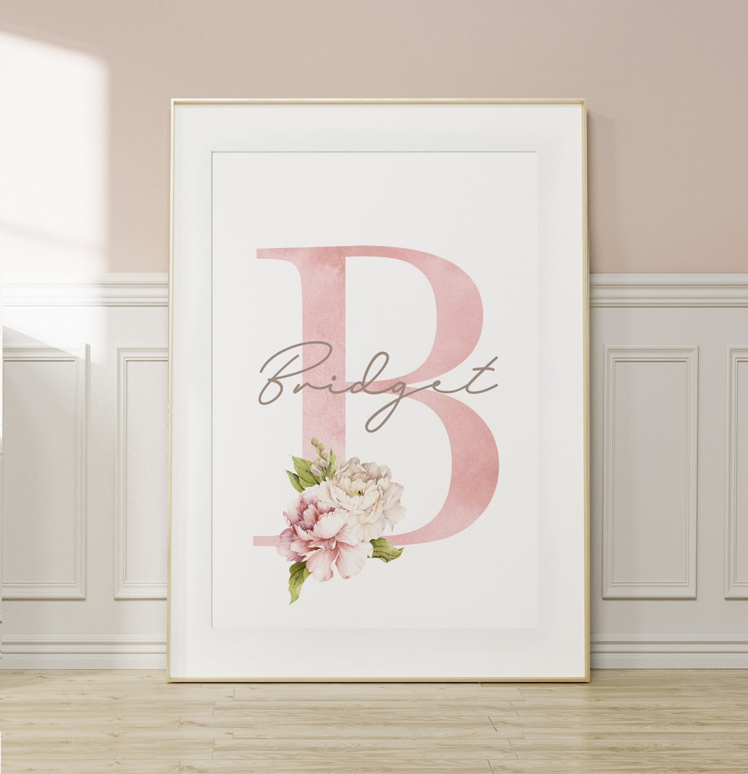Personalised Nursery Name and Letter Sing / Initial Wall Art Print