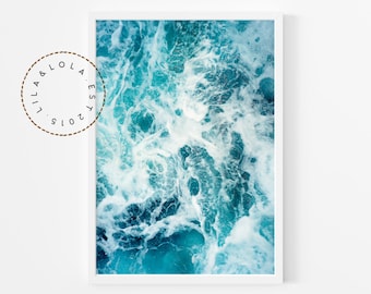 Ocean Water Photo Print ~ Coastal Beach House Decor ~ Printable Wall Art, Digital Download Poster