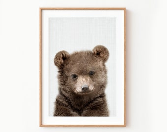 Bear Wall Art Print ~ Woodland Nursery Baby Animal Decor ~ Digital Download