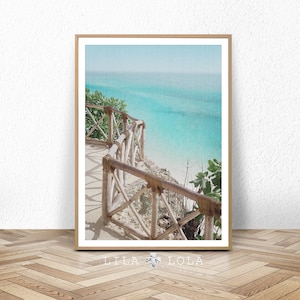 Beach Coastal Wall Art Decor, Beach Photography Print, Large Printable Digital Download, Ocean Water, Blue Turquoise, Beach Coastal Decor