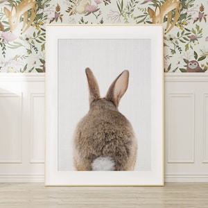 Bunny Rabbit Tail Wall Art Print ~ Woodland Nursery Baby Animal Decor ~ Digital Download ~ Poster