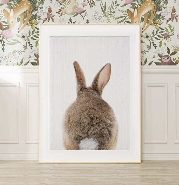 Bunny Rabbit Tail Wall Art Print ~ Woodland Nursery Baby Animal Decor ~ Digital Download ~ Poster