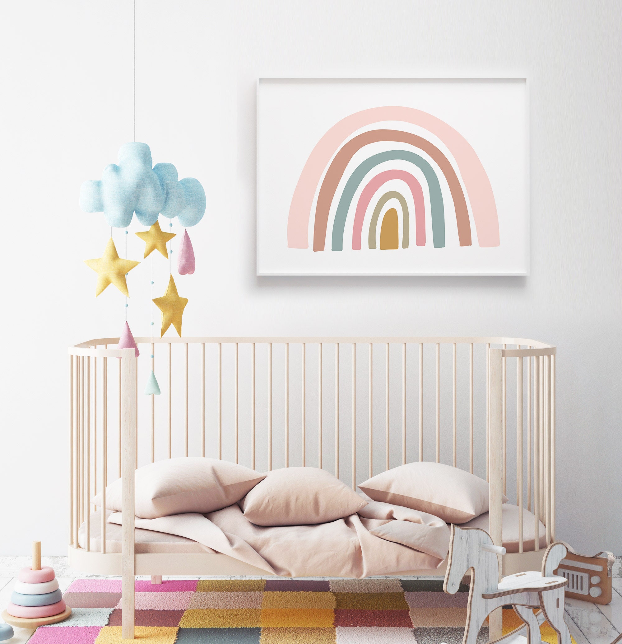 Rainbow Print Printed and Shipped Girls Bedroom Decor Etsy