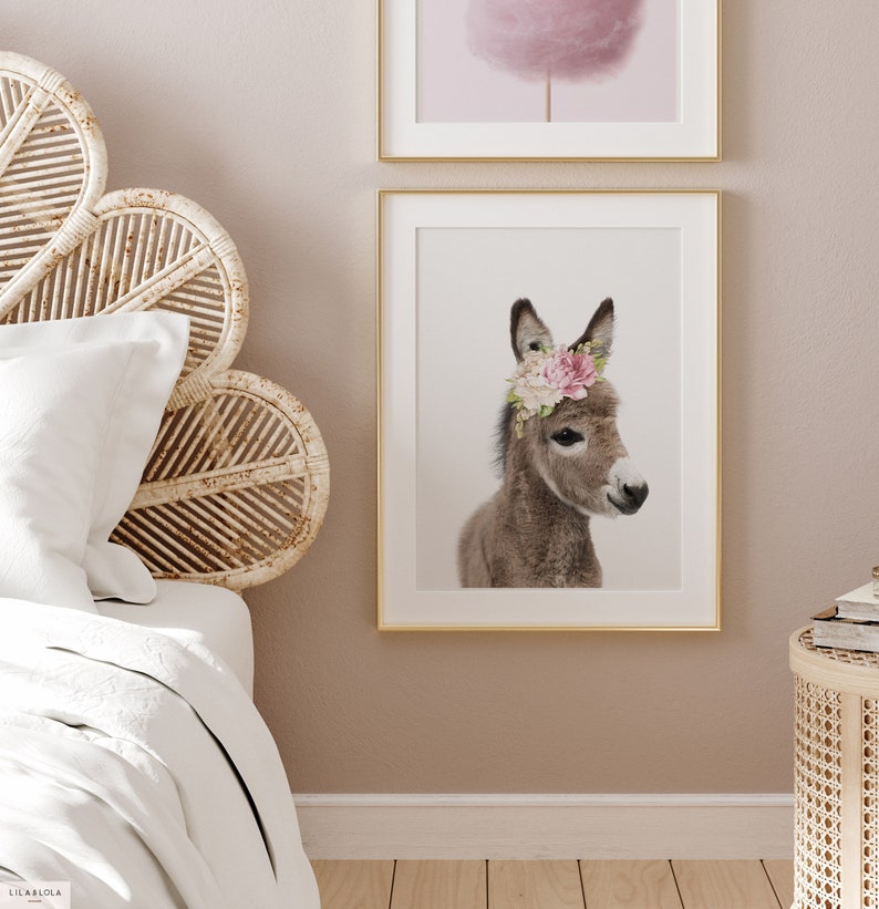 Baby Donkey Wall Art Print Nursery Decor Farm Animal With Etsy