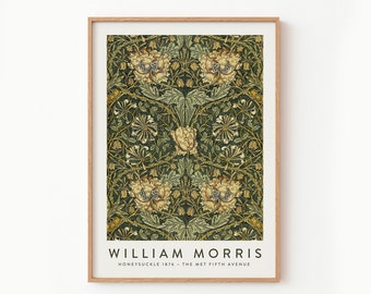 William Morris Honeysuckle Print: Vintage Art Nouveau Botanical (Digital Download)