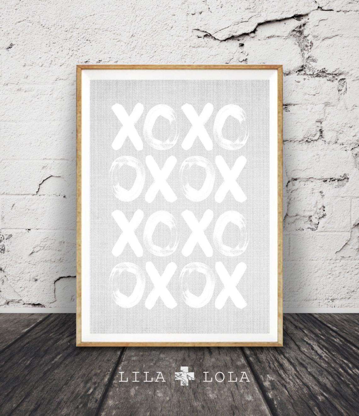 XOXO Wall Art Print Grey and White Decor Printable Instant Etsy