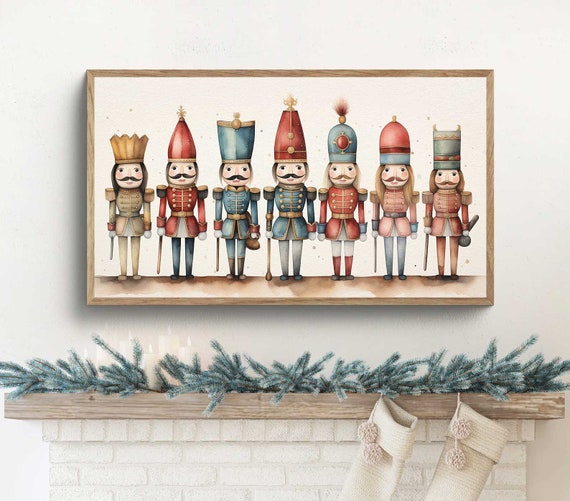 Samsung frame tv art Christmas, frame tv art Nutcrackers, holiday decor, cute whimsical