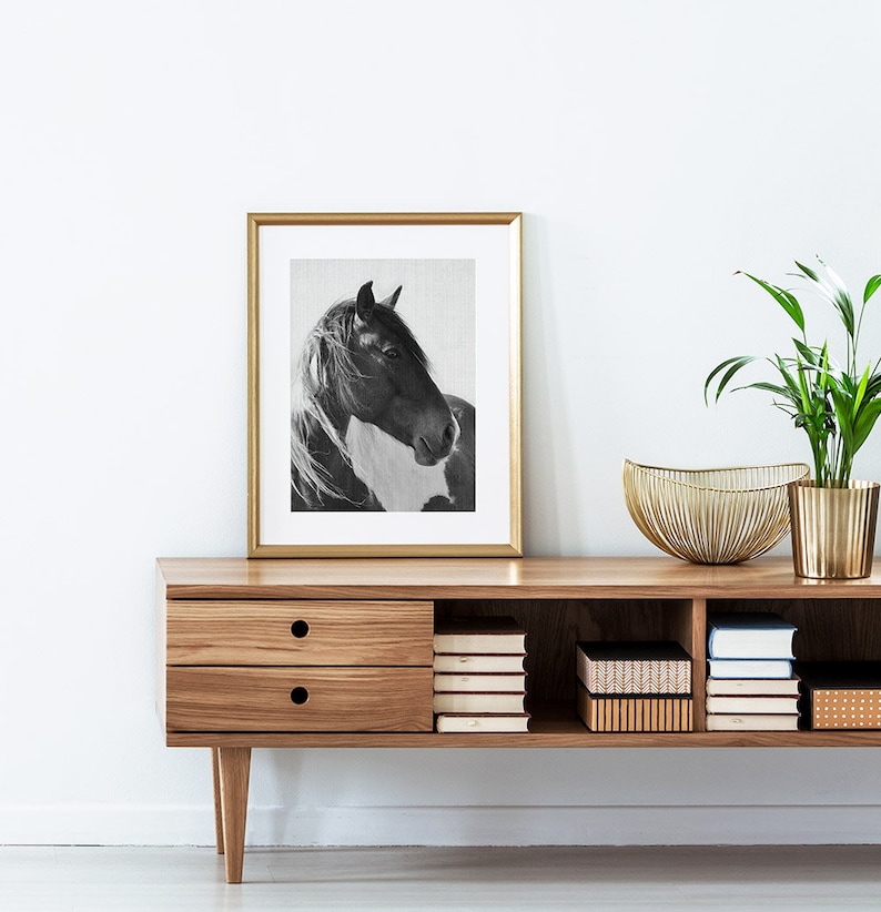 Horse Print, Photography Black and White Wall Art, Digital Download, Printable Horse Art, Black and White Horse Photo, Large Wall Art Print image 3