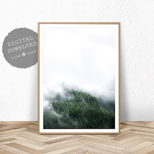 Scandinavian Wall Art Poster, Forest Print, Nature Photography, Pine Trees Print, Printable Digital Download, Scandinavian Wall Art Decor
