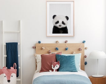 Baby Panda Print, Nursery Animal - Arte murale stampabile - Poster della camera dei bambini, decorazione della stanza dei ragazzi