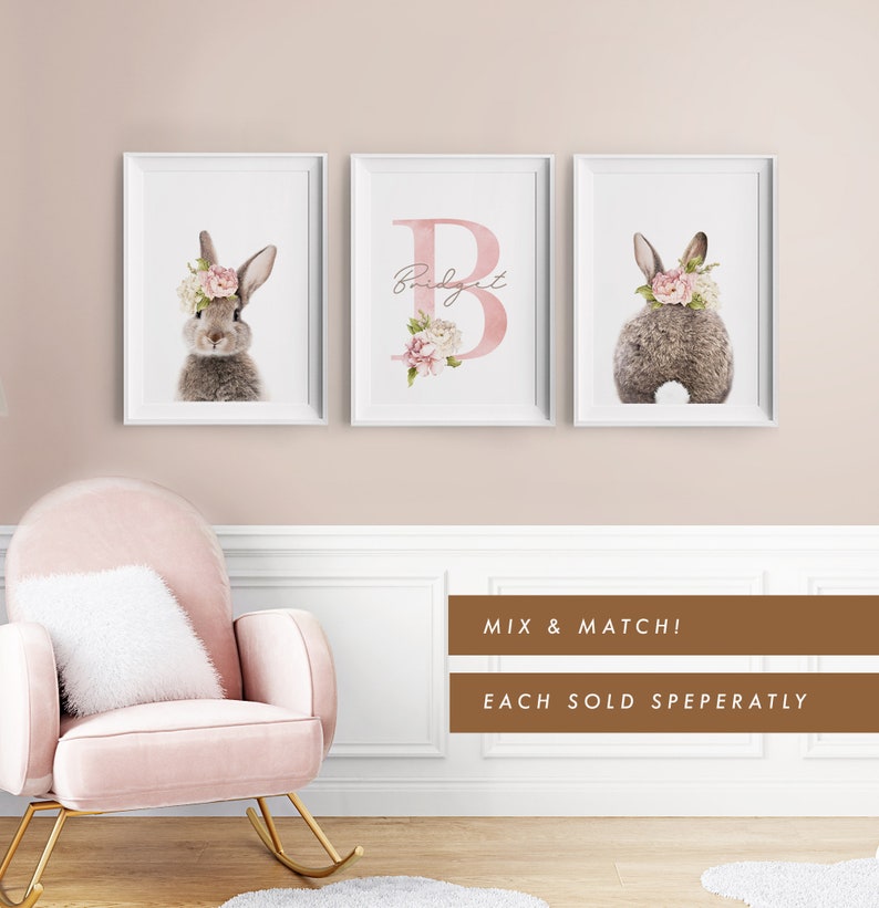 Personalized Floral Initial Nursery Print: Girls Room Decor (digital ...
