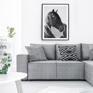 Horse Print, Photography Black and White Wall Art, Digital Download, Printable Horse Art, Black and White Horse Photo, Large Wall Art Print image 2