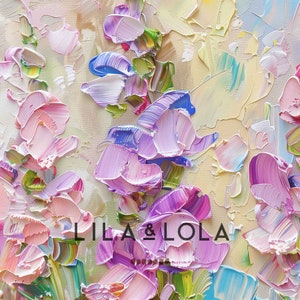 Modern Floral Frame TV Art, Textured 3D Painting, Soft Spring Snapdragons, Printable Download image 4