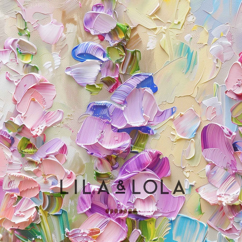Modern Floral Frame TV Art, Textured 3D Painting, Soft Spring Snapdragons, Printable Download image 4