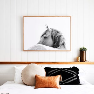 Horse Photography Wall Art Print Black and White Horse Poster Printable Digital Download image 5