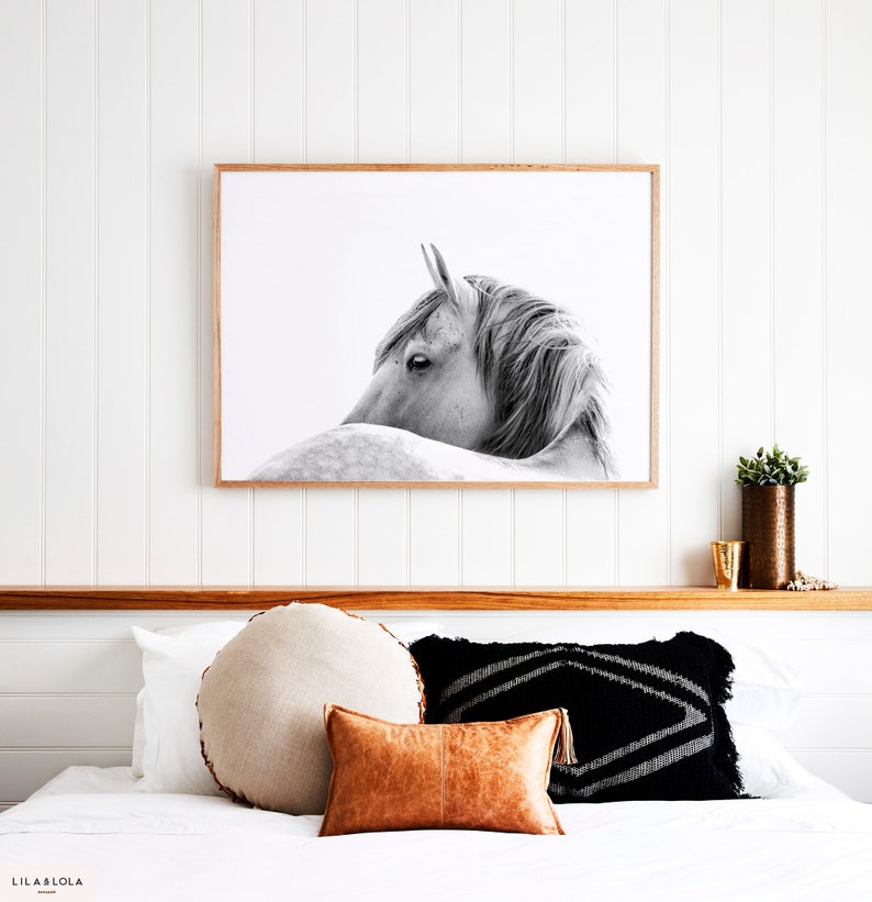 Horse Photography Wall Art Print Black and White Horse Poster Printable Digital Download image 5