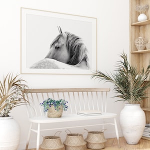 Horse Photography Wall Art Print Black and White Horse Poster Printable Digital Download image 2