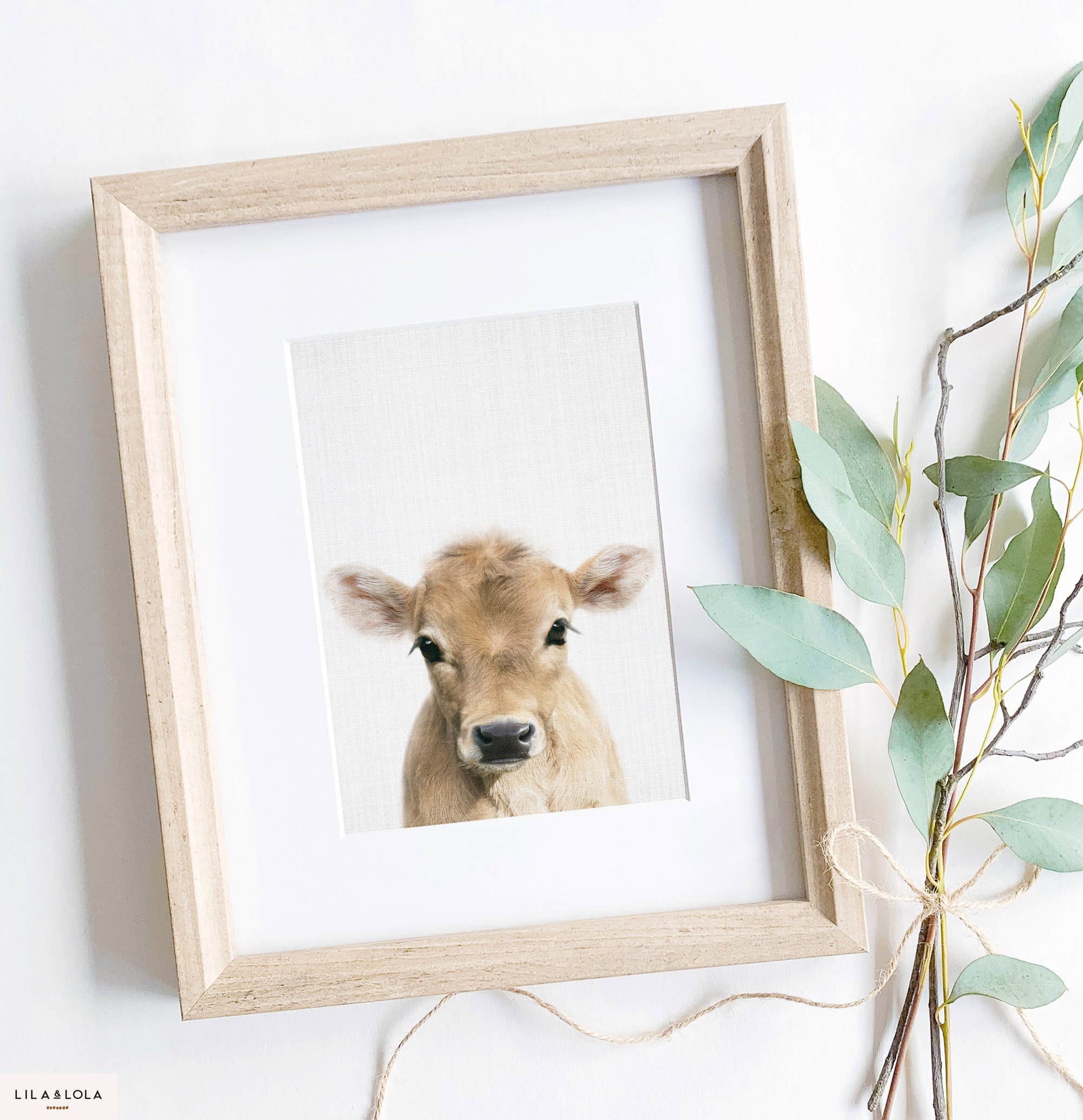 Baby Cow Wall Art Print Farm Animal Poster for Nursery Room Etsy