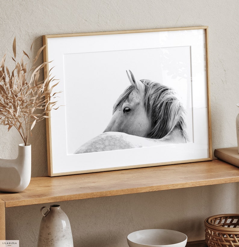 Horse Photography Wall Art Print Black and White Horse Poster Printable Digital Download image 4