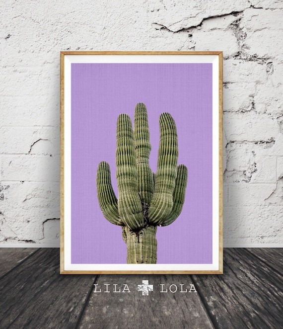 Purple Cactus Print, Mexican Wall Art, Arizona, South Western Decor, Printable Poster, Digital Download, Aztec, Botanical Cacti Plant Print