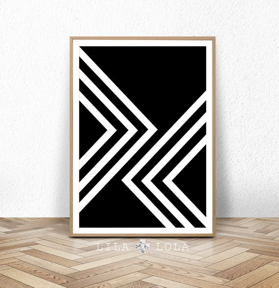 Geometric Abstract Art Print: Black and White Scandinavian Poster