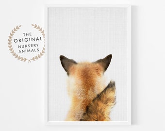 Fox Tail Wall Art Print ~ Woodland Nursery Baby Animal Decor ~ Digital Download ~ Poster
