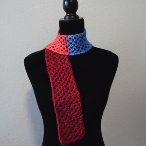 Diamond Mesh Acrylic Scarf: Rocket Cherry, 39 Inch Short Fall Fashion Wrap