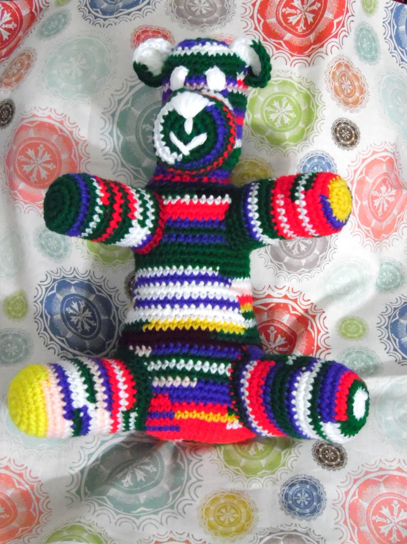 Crochet Scrappy Bear//Handmade Scrap Yarn Bear//Children's Etsy