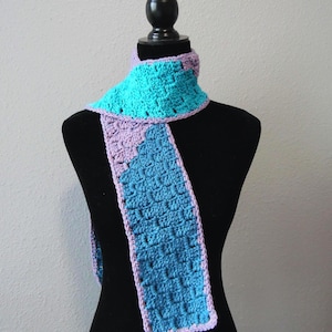 Crochet Corner to Corner Scarf: Berry Punch, 50 Inch Winter Accessory, Acrylic Yarn