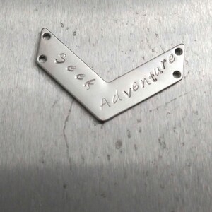 Seek Adventure Customizable Pendant, Silver Colored Arrow Charm with Bronze initials, Relationship Goals Initial Pendant on Rhodium Chain zdjęcie 2