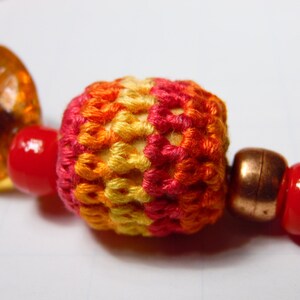 Orange Glass Beaded Necklace, Pony Bead Jewelry, Sunset Colors image 10