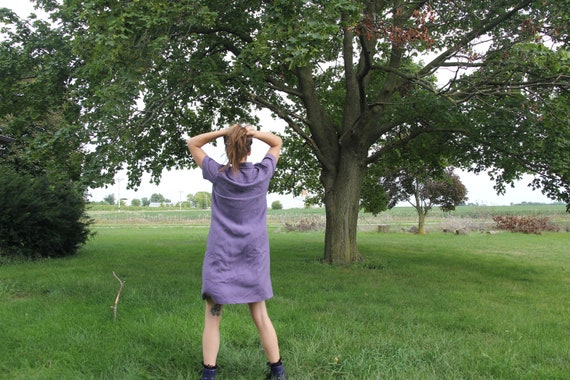 Lavender Silk button-down shirt dress