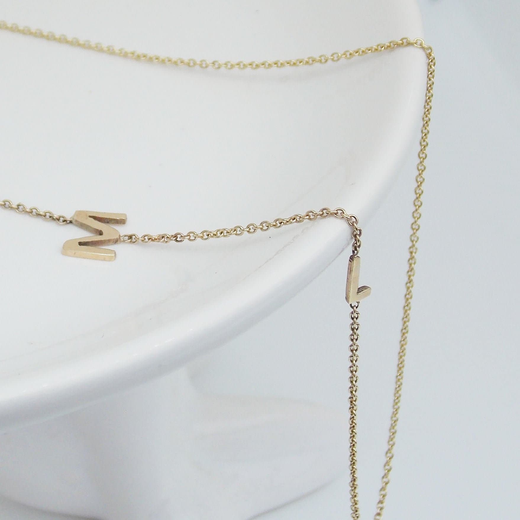 18k Solid Thin Name Necklace Name 
