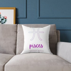 Zodiac Pisces Square Pillow image 1