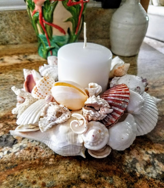 Deluxe Seashell Blossom Candle Centerpiece 3 Tiered
